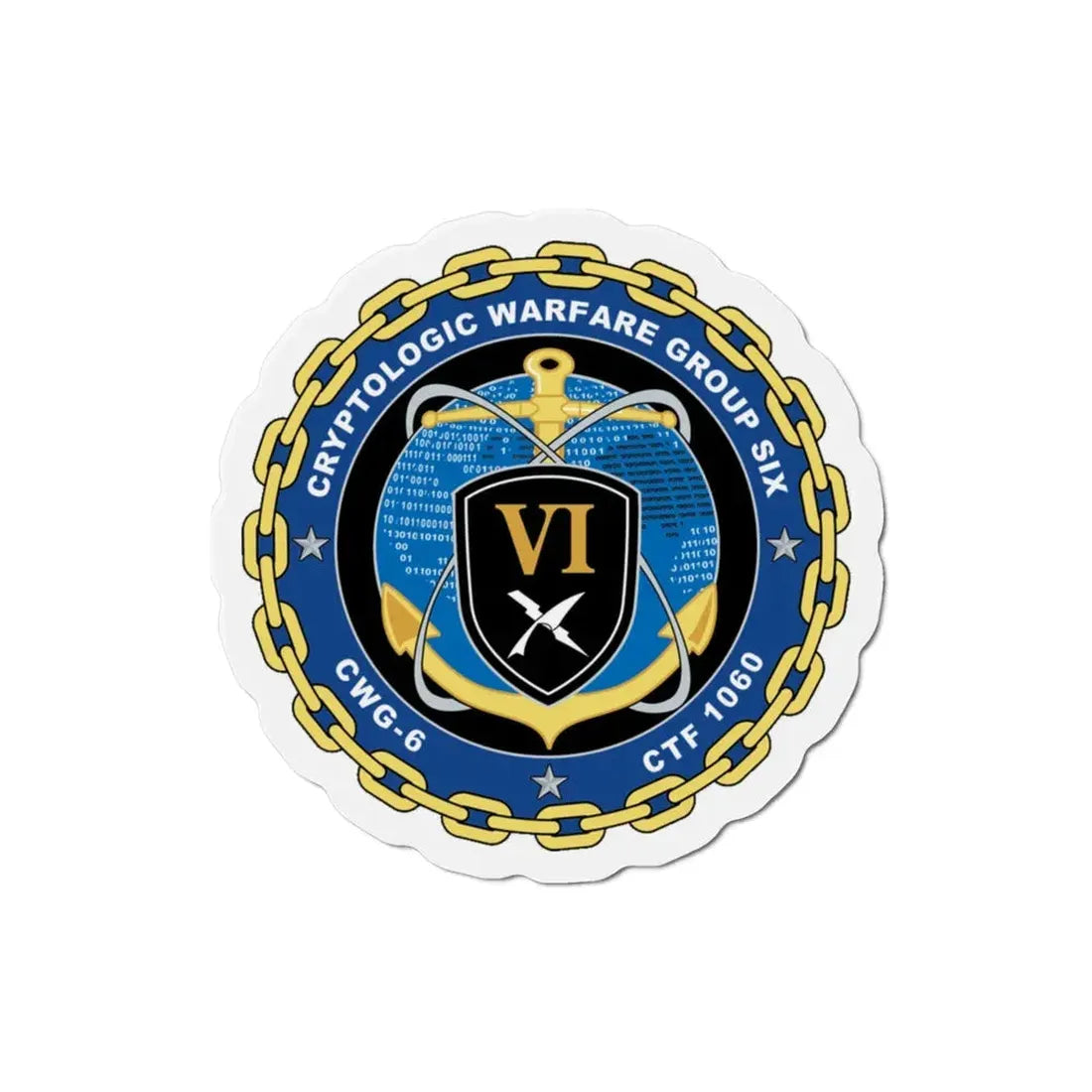 Cryptologic Warfare Group Six CWG 6 CTF 1060 (U.S. Navy) Refrigerator Magnet 3 Inch - The Sticker Space
