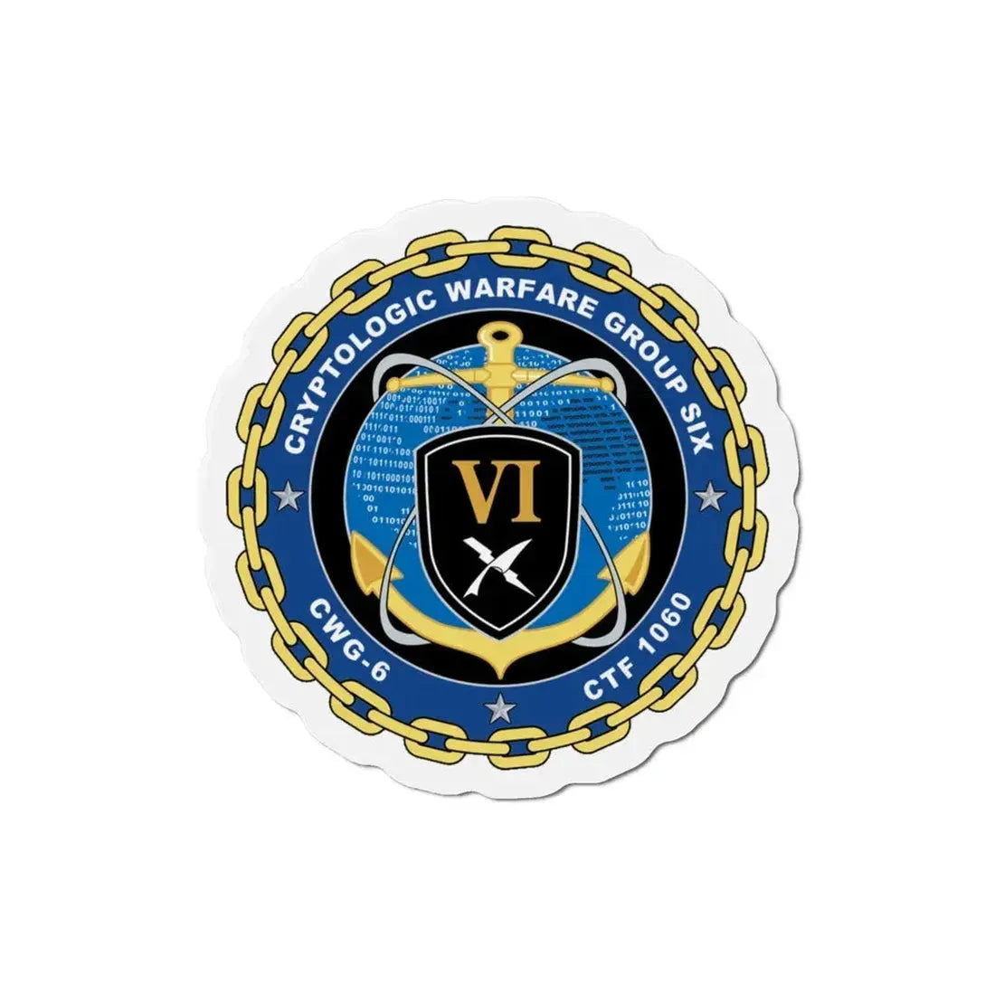 Cryptologic Warfare Group Six CWG 6 CTF 1060 (U.S. Navy) Refrigerator Magnet 4 Inch - The Sticker Space