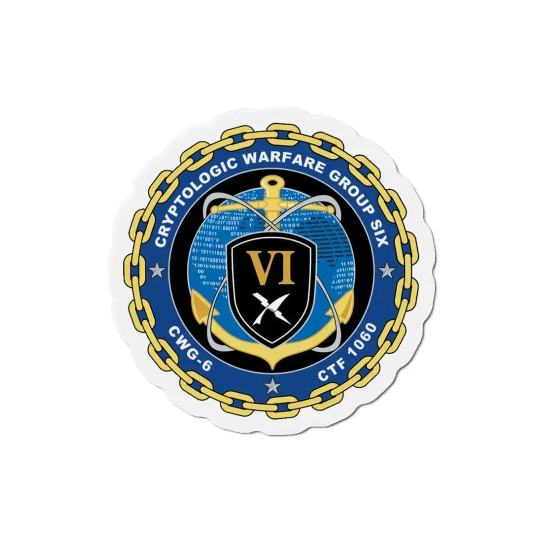 Cryptologic Warfare Group Six CWG 6 CTF 1060 (U.S. Navy) Refrigerator Magnet 4 Inch - The Sticker Space