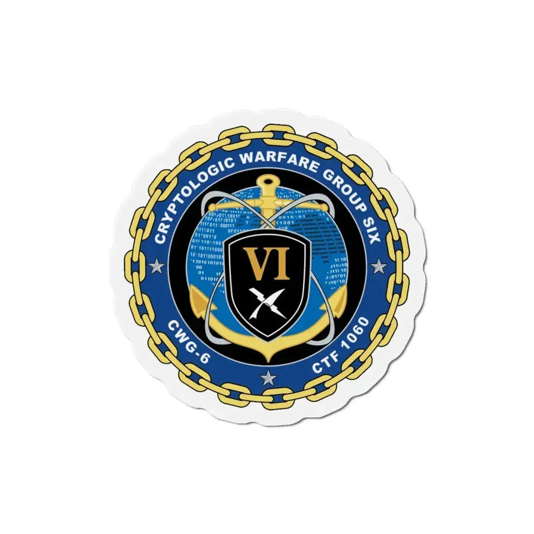 Cryptologic Warfare Group Six CWG 6 CTF 1060 (U.S. Navy) Refrigerator Magnet 5 Inch - The Sticker Space