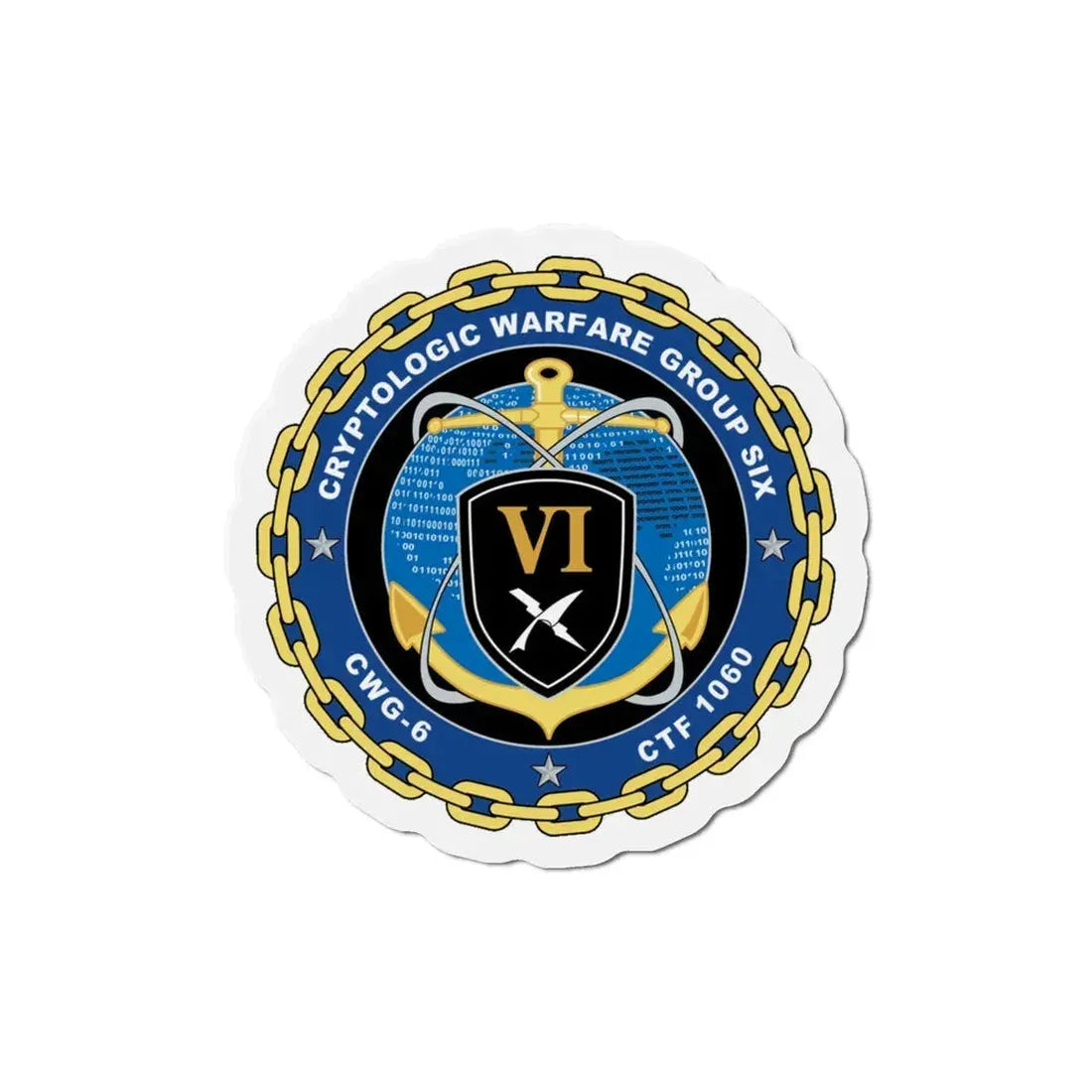 Cryptologic Warfare Group Six CWG 6 CTF 1060 (U.S. Navy) Refrigerator Magnet 6 Inch - The Sticker Space