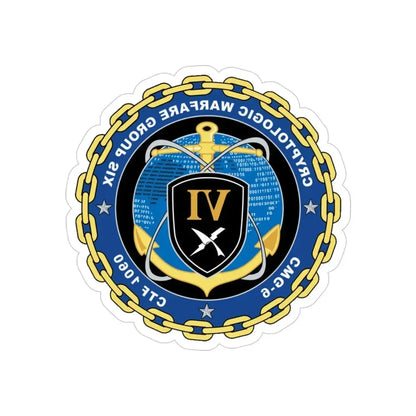 Cryptologic Warfare Group Six CWG 6 CTF 1060 (U.S. Navy) REVERSE PRINT Transparent Die-Cut STICKER 3 Inch Die-Cut Transparent - The Sticker Space