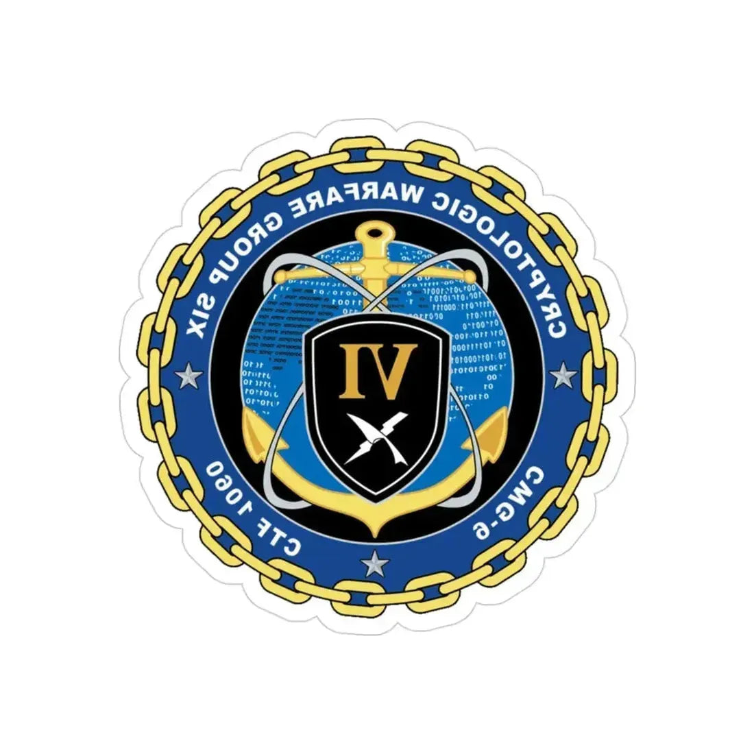 Cryptologic Warfare Group Six CWG 6 CTF 1060 (U.S. Navy) REVERSE PRINT Transparent Die-Cut STICKER - The Sticker Space