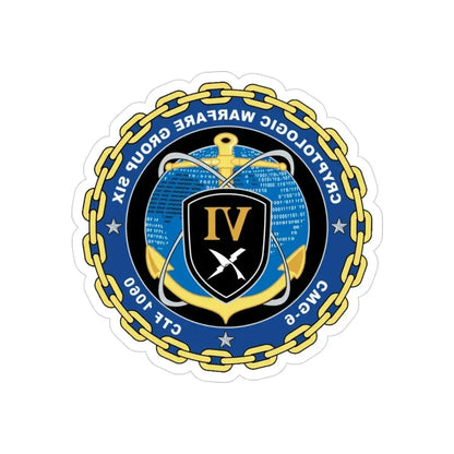 Cryptologic Warfare Group Six CWG 6 CTF 1060 (U.S. Navy) REVERSE PRINT Transparent Die-Cut STICKER - The Sticker Space