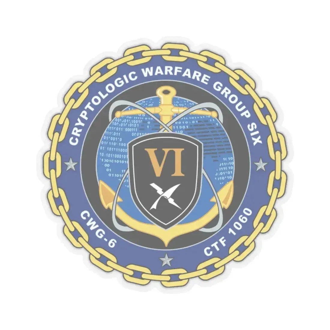 Cryptologic Warfare Group Six CWG 6 CTF 1060 (U.S. Navy) STICKER Vinyl Kiss-Cut Decal 3 Inch Transparent - The Sticker Space