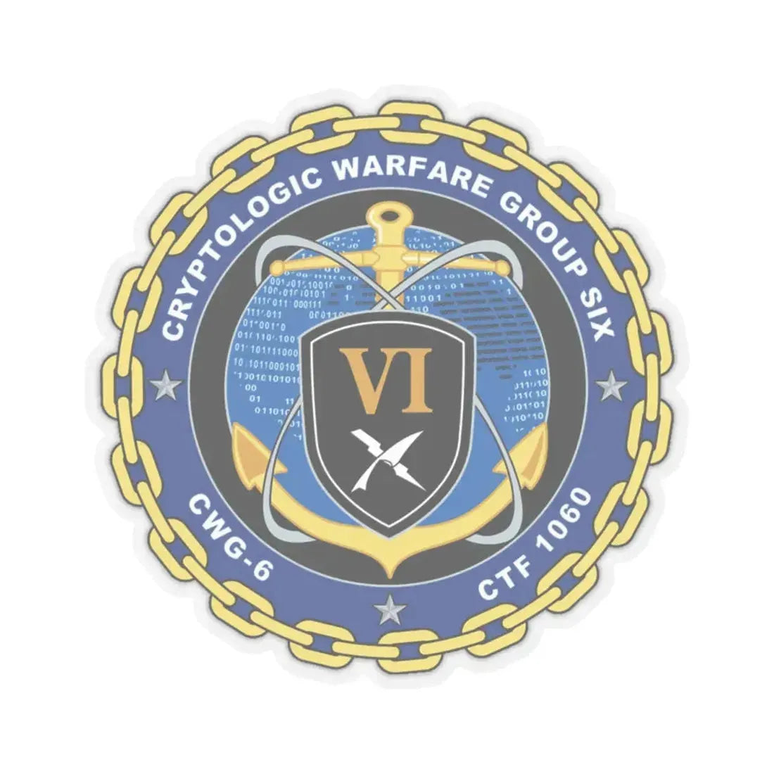 Cryptologic Warfare Group Six CWG 6 CTF 1060 (U.S. Navy) STICKER Vinyl Kiss-Cut Decal 4 Inch Transparent - The Sticker Space