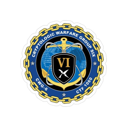 Cryptologic Warfare Group Six CWG 6 CTF 1060 (U.S. Navy) Transparent STICKER Die-Cut Vinyl Decal 2 Inch Transparent - The Sticker Space