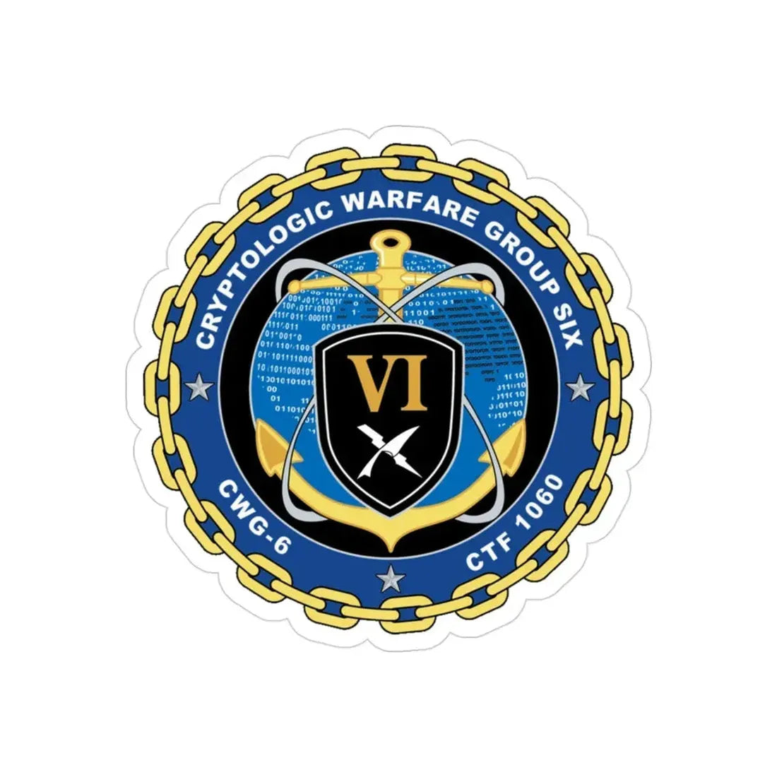 Cryptologic Warfare Group Six CWG 6 CTF 1060 (U.S. Navy) Transparent STICKER Die-Cut Vinyl Decal 3 Inch Transparent - The Sticker Space
