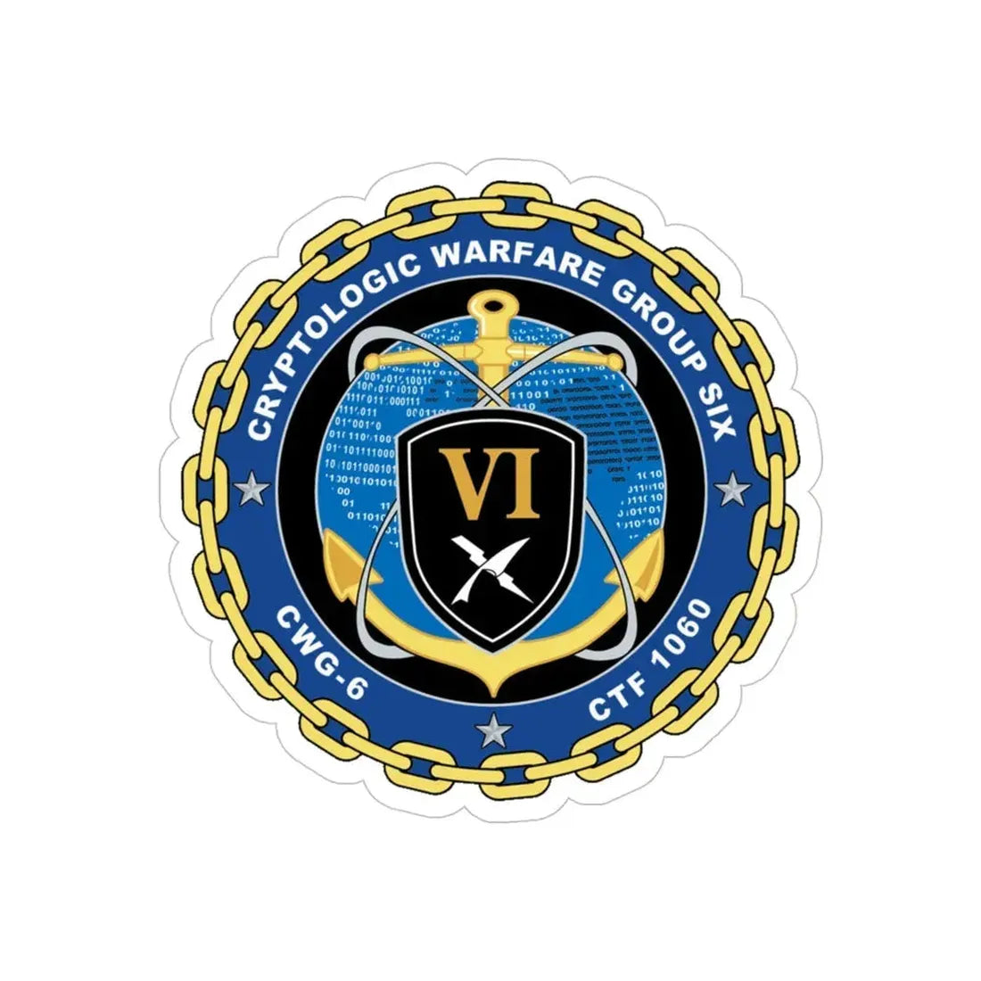 Cryptologic Warfare Group Six CWG 6 CTF 1060 (U.S. Navy) Transparent STICKER Die-Cut Vinyl Decal 4 Inch Transparent - The Sticker Space