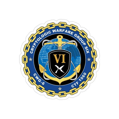 Cryptologic Warfare Group Six CWG 6 CTF 1060 (U.S. Navy) Transparent STICKER Die-Cut Vinyl Decal 4 Inch Transparent - The Sticker Space