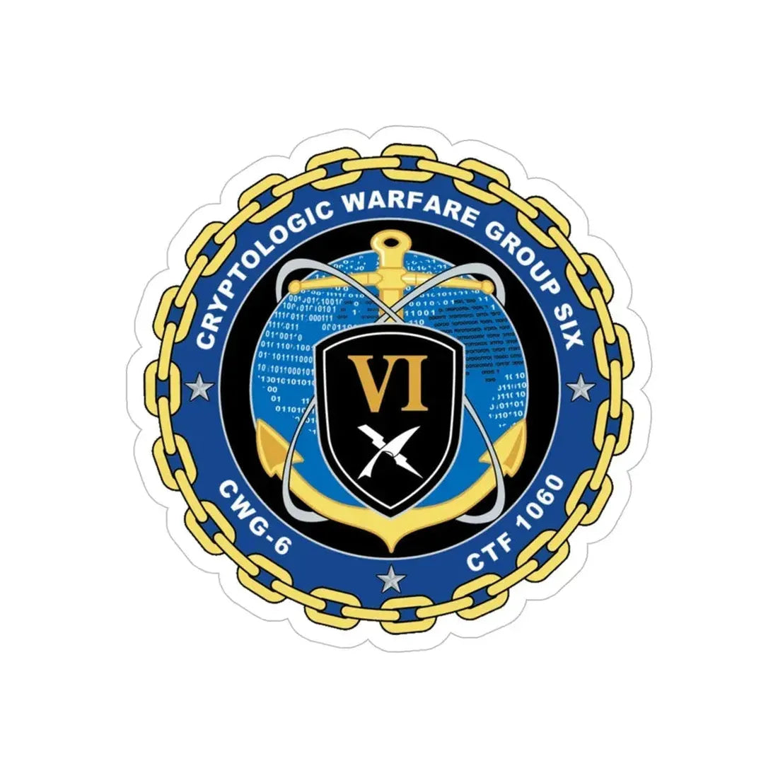 Cryptologic Warfare Group Six CWG 6 CTF 1060 (U.S. Navy) Transparent STICKER Die-Cut Vinyl Decal 5 Inch Transparent - The Sticker Space