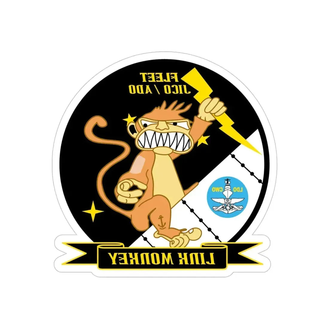 CSCS JICO Center for Surface Combat Systems Joint Interface Control Officer (U.S. Navy) REVERSE PRINT Transparent Die-Cut STICKER 4 Inch Die-Cut Transparent - The Sticker Space