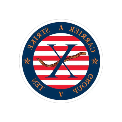 CSG 10 (U.S. Navy) REVERSE PRINT Transparent Die-Cut STICKER 2 Inch Die-Cut Transparent - The Sticker Space