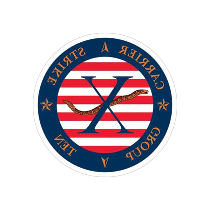 CSG 10 (U.S. Navy) REVERSE PRINT Transparent Die-Cut STICKER 3 Inch Die-Cut Transparent - The Sticker Space