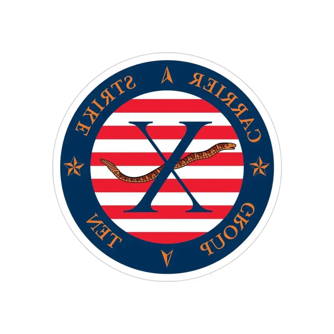 CSG 10 (U.S. Navy) REVERSE PRINT Transparent Die-Cut STICKER 4 Inch Die-Cut Transparent - The Sticker Space