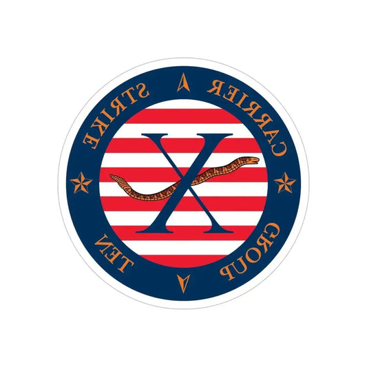 CSG 10 (U.S. Navy) REVERSE PRINT Transparent Die-Cut STICKER 6 Inch Die-Cut Transparent - The Sticker Space