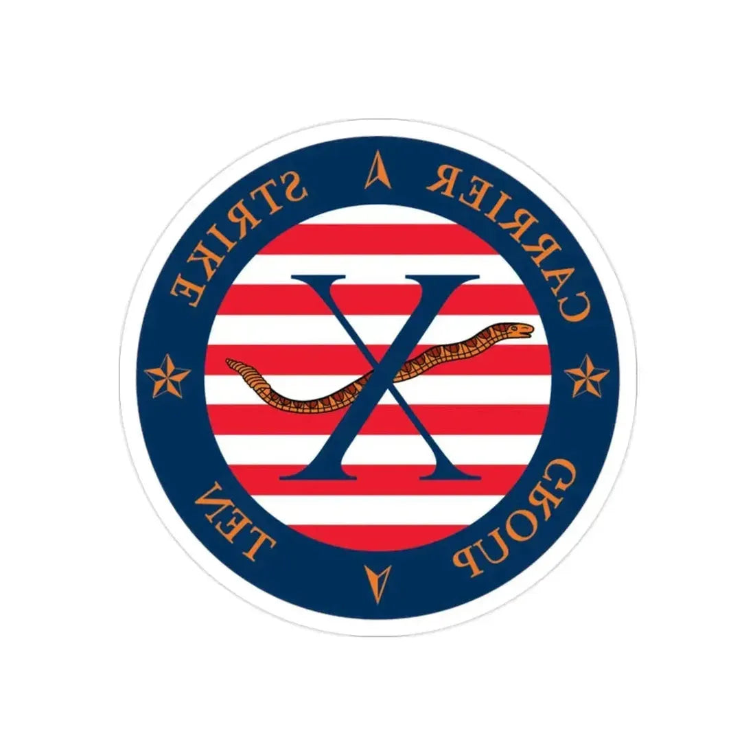 CSG 10 (U.S. Navy) REVERSE PRINT Transparent Die-Cut STICKER - The Sticker Space