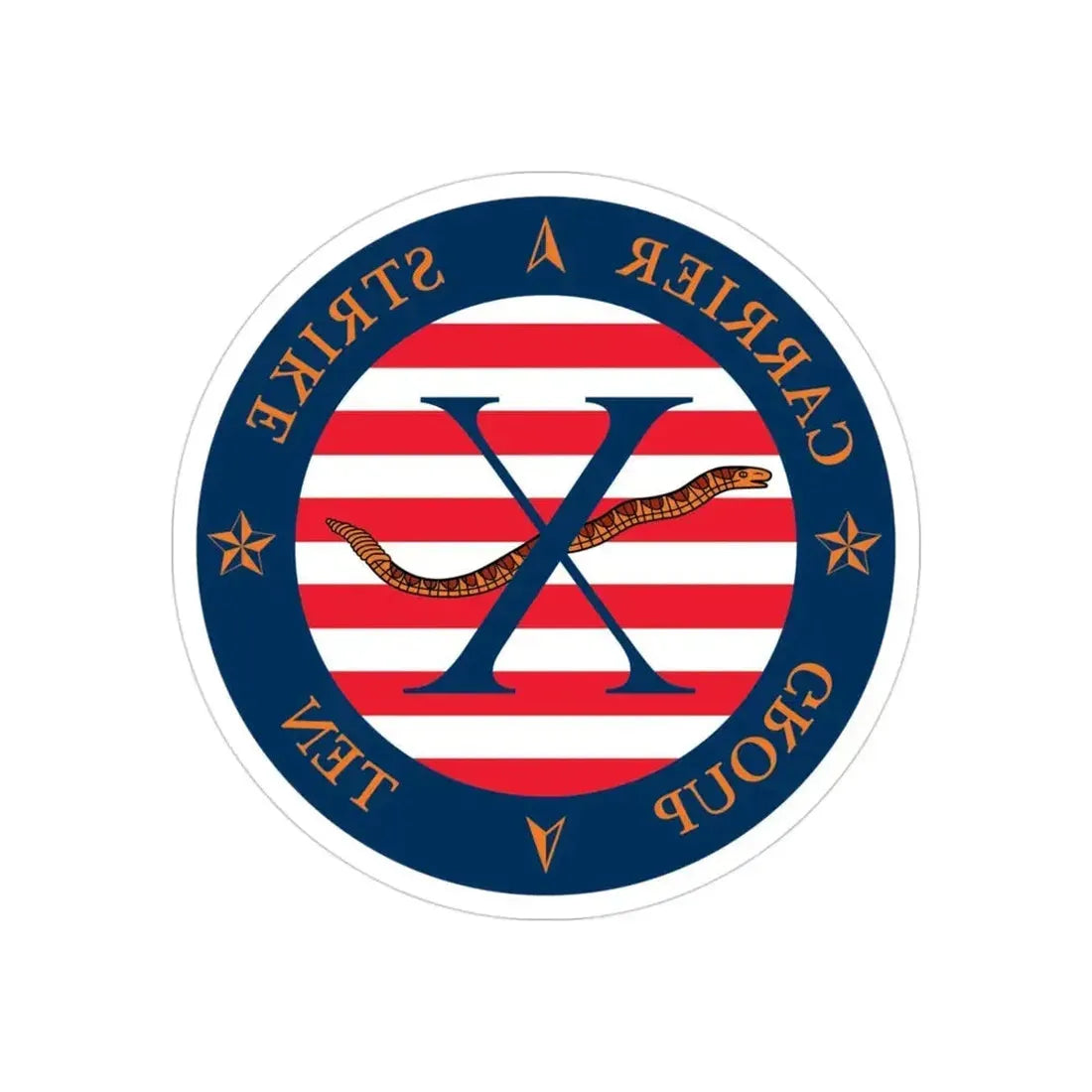 CSG 10 (U.S. Navy) REVERSE PRINT Transparent Die-Cut STICKER - The Sticker Space