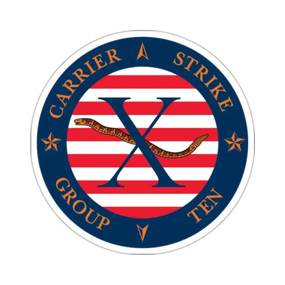 CSG 10 (U.S. Navy) STICKER Vinyl Kiss-Cut Decal 2 Inch White - The Sticker Space