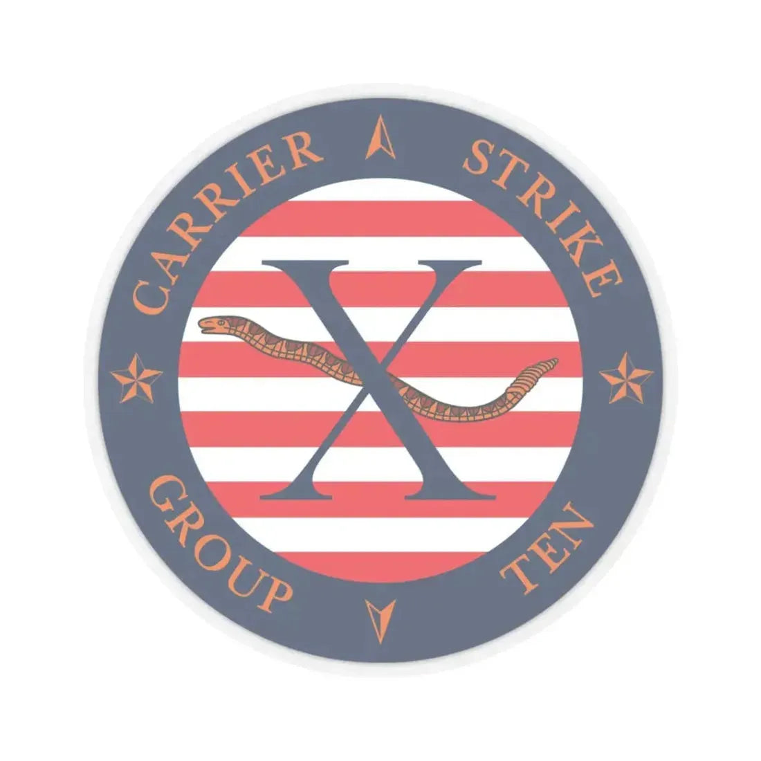 CSG 10 (U.S. Navy) STICKER Vinyl Kiss-Cut Decal 3 Inch Transparent - The Sticker Space