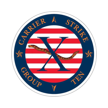 CSG 10 (U.S. Navy) STICKER Vinyl Kiss-Cut Decal 4 Inch White - The Sticker Space