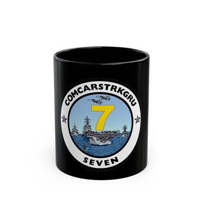 CSG 7 Carrier Strike Group Seven COMCARSTRKGRU SEVEN (U.S. Navy) Black Coffee Mug-11oz-The Sticker Space