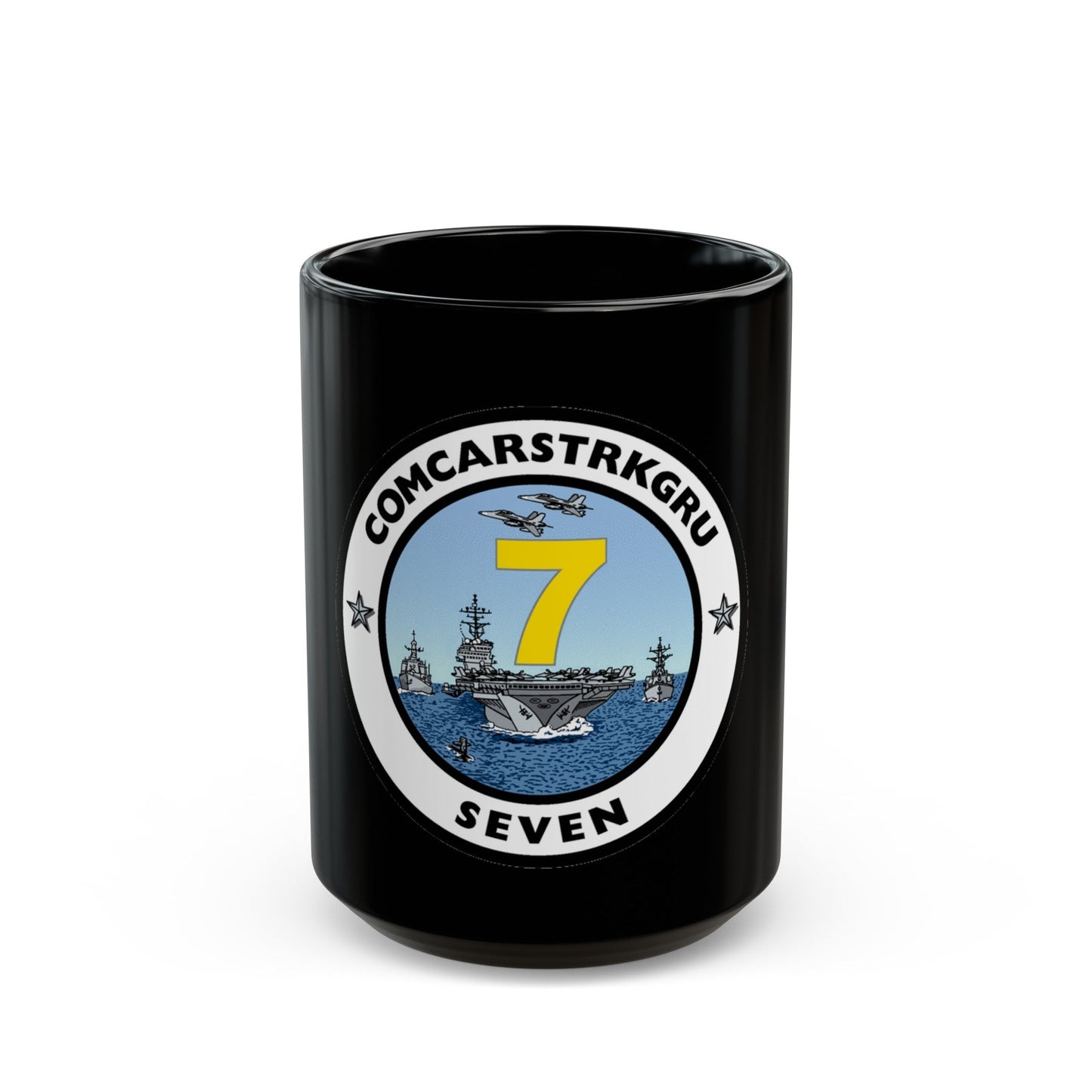 CSG 7 Carrier Strike Group Seven COMCARSTRKGRU SEVEN (U.S. Navy) Black Coffee Mug-15oz-The Sticker Space