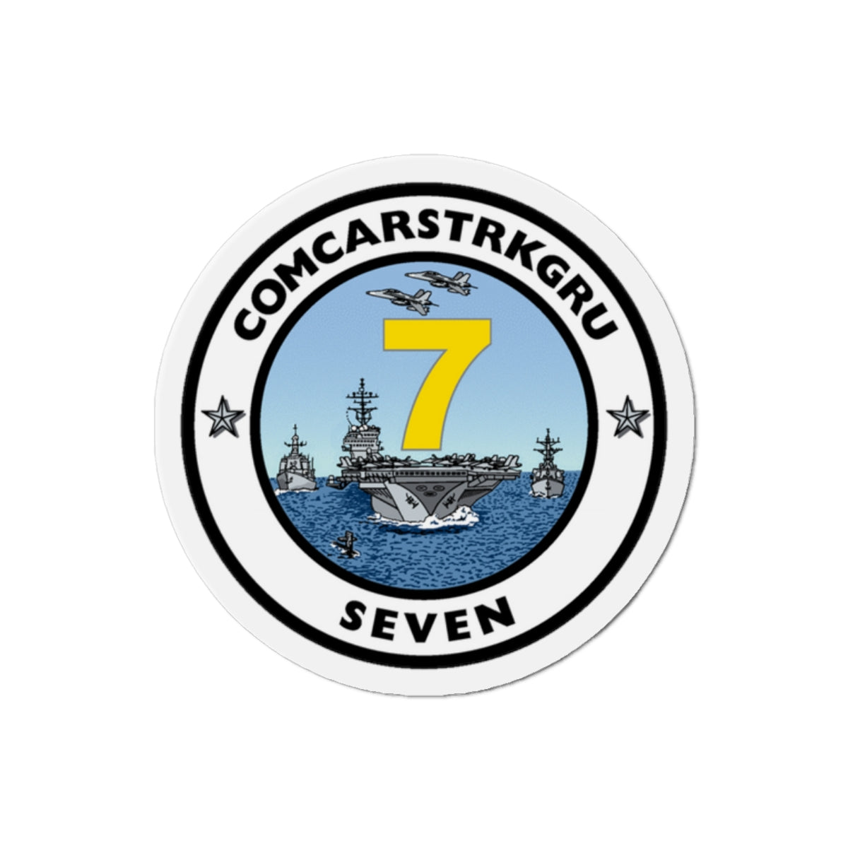 CSG 7 Carrier Strike Group Seven COMCARSTRKGRU SEVEN (U.S. Navy) Die-Cut Magnet-2" x 2"-The Sticker Space