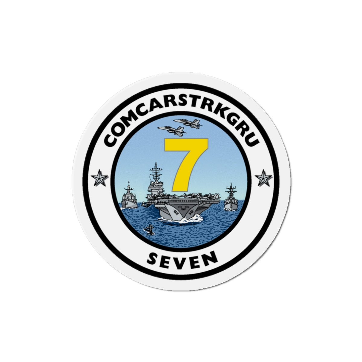 CSG 7 Carrier Strike Group Seven COMCARSTRKGRU SEVEN (U.S. Navy) Die-Cut Magnet-3" x 3"-The Sticker Space