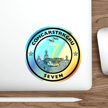 CSG 7 Carrier Strike Group Seven COMCARSTRKGRU SEVEN (U.S. Navy) Holographic STICKER Die-Cut Vinyl Decal-The Sticker Space