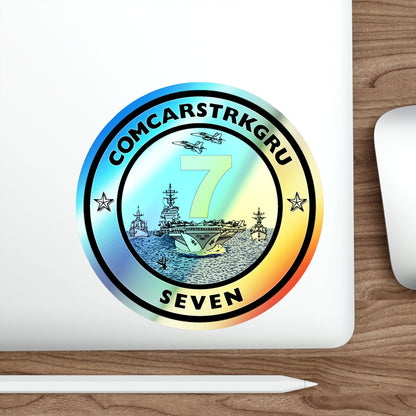 CSG 7 Carrier Strike Group Seven COMCARSTRKGRU SEVEN (U.S. Navy) Holographic STICKER Die-Cut Vinyl Decal-The Sticker Space