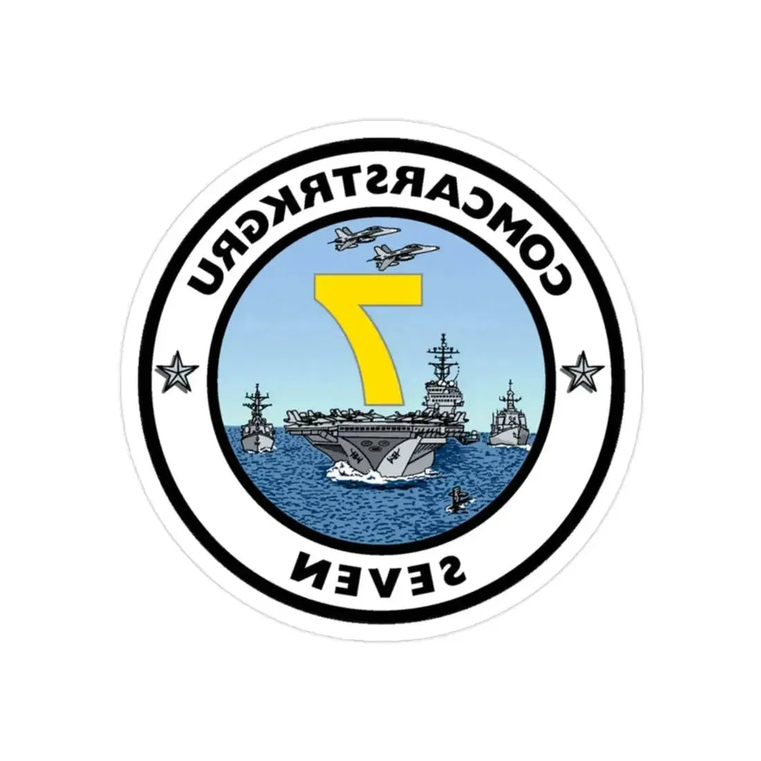 CSG 7 Carrier Strike Group Seven COMCARSTRKGRU SEVEN (U.S. Navy) REVERSE PRINT Transparent Die-Cut STICKER - The Sticker Space