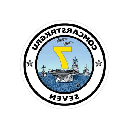 CSG 7 Carrier Strike Group Seven COMCARSTRKGRU SEVEN (U.S. Navy) REVERSE PRINT Transparent Die-Cut STICKER - The Sticker Space