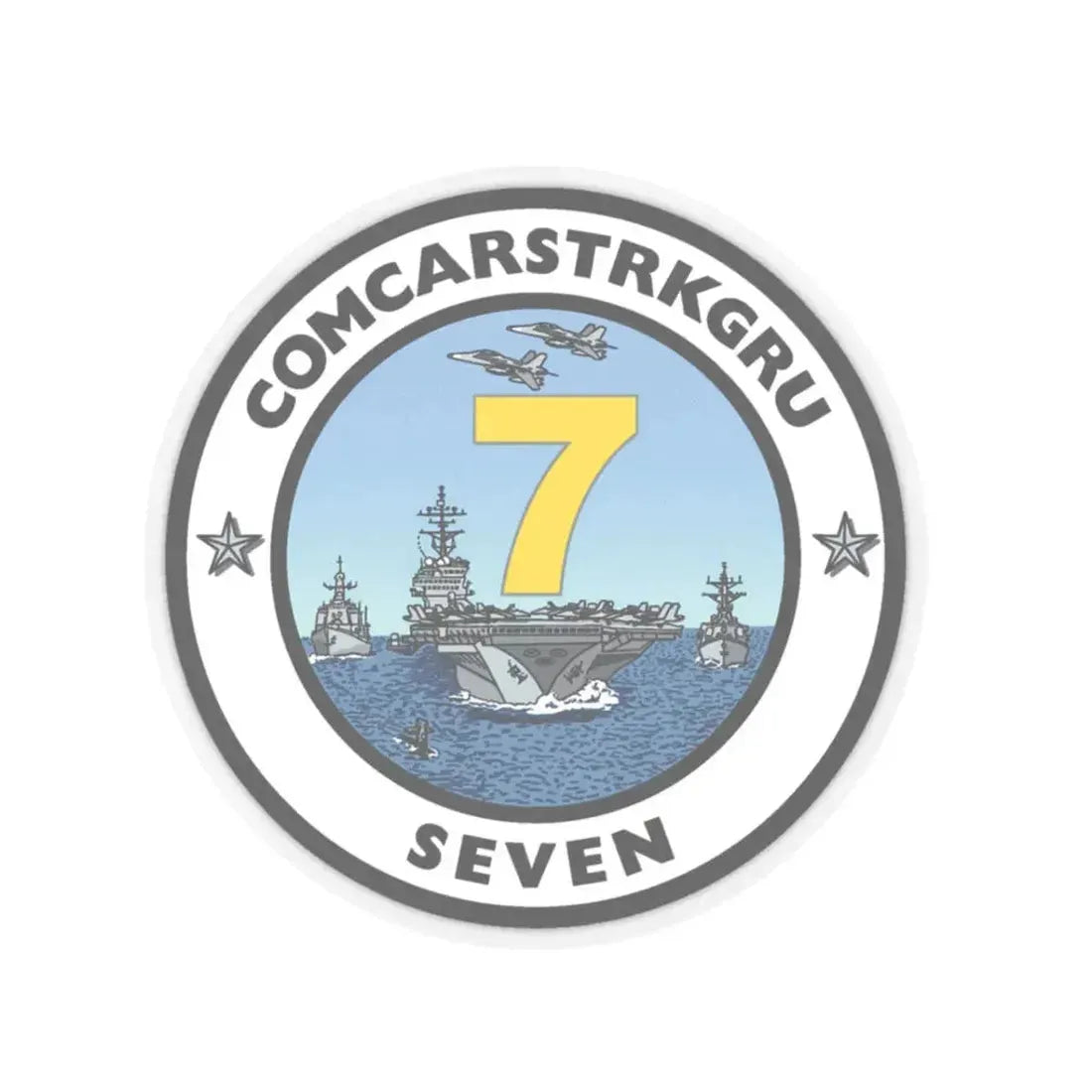 CSG 7 Carrier Strike Group Seven COMCARSTRKGRU SEVEN (U.S. Navy) STICKER Vinyl Kiss-Cut Decal 3 Inch Transparent - The Sticker Space