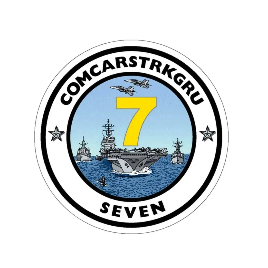 CSG 7 Carrier Strike Group Seven COMCARSTRKGRU SEVEN (U.S. Navy) STICKER Vinyl Kiss-Cut Decal 6 Inch White - The Sticker Space