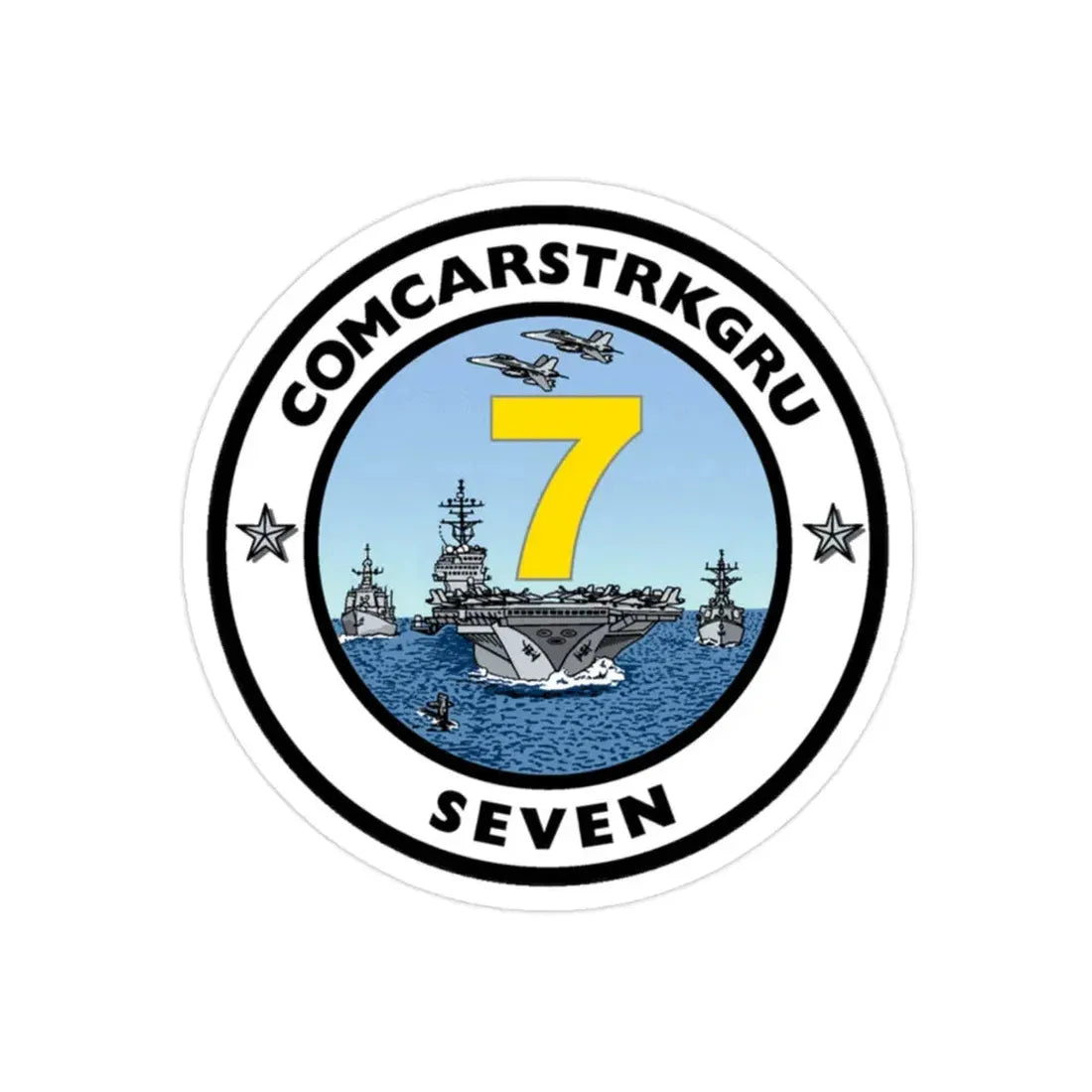 CSG 7 Carrier Strike Group Seven COMCARSTRKGRU SEVEN (U.S. Navy) Transparent STICKER Die-Cut Vinyl Decal 2 Inch Transparent - The Sticker Space