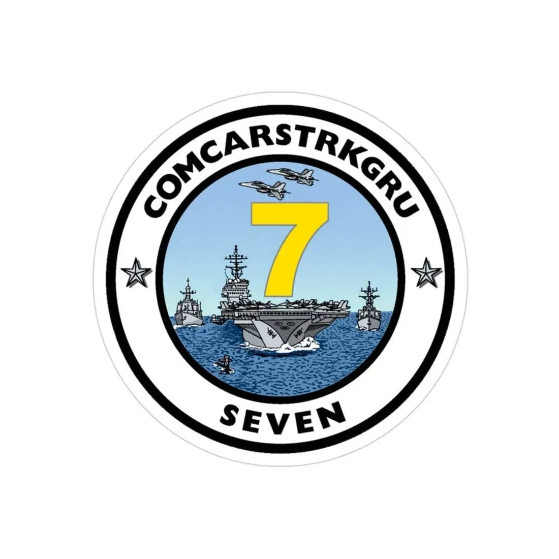 CSG 7 Carrier Strike Group Seven COMCARSTRKGRU SEVEN (U.S. Navy) Transparent STICKER Die-Cut Vinyl Decal 3 Inch Transparent - The Sticker Space