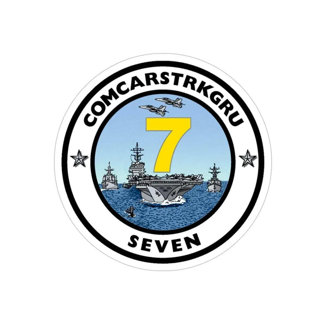 CSG 7 Carrier Strike Group Seven COMCARSTRKGRU SEVEN (U.S. Navy) Transparent STICKER Die-Cut Vinyl Decal 6 Inch Transparent - The Sticker Space