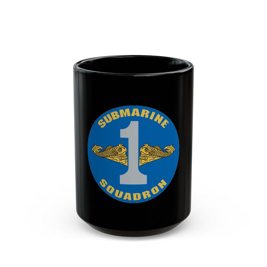 CSS 1 Gold Commander Submarine Squadron 1 (U.S. Navy) Black Coffee Mug-15oz-The Sticker Space