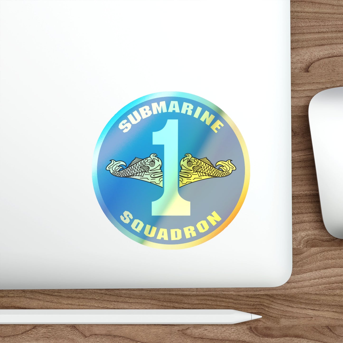 CSS 1 Gold Commander Submarine Squadron 1 (U.S. Navy) Holographic STICKER Die-Cut Vinyl Decal-The Sticker Space