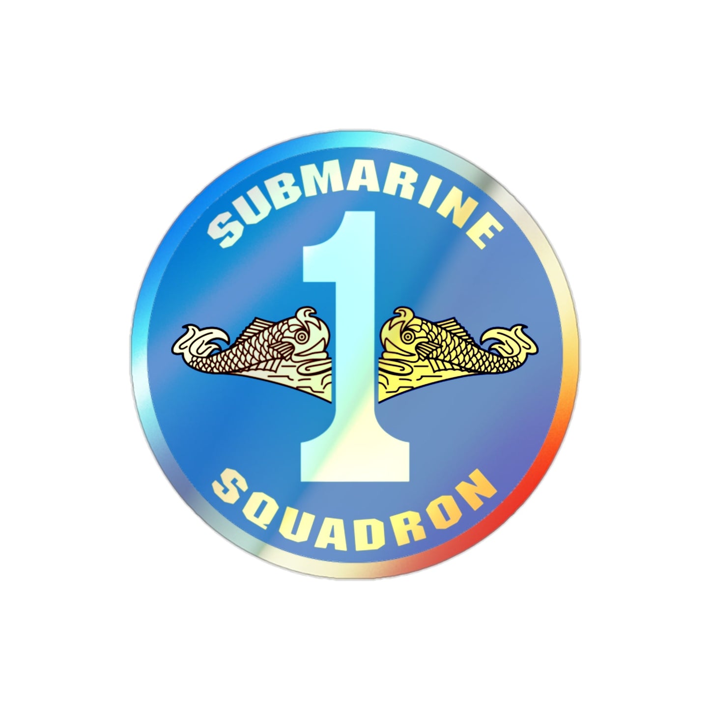 CSS 1 Gold Commander Submarine Squadron 1 (U.S. Navy) Holographic STICKER Die-Cut Vinyl Decal-2 Inch-The Sticker Space