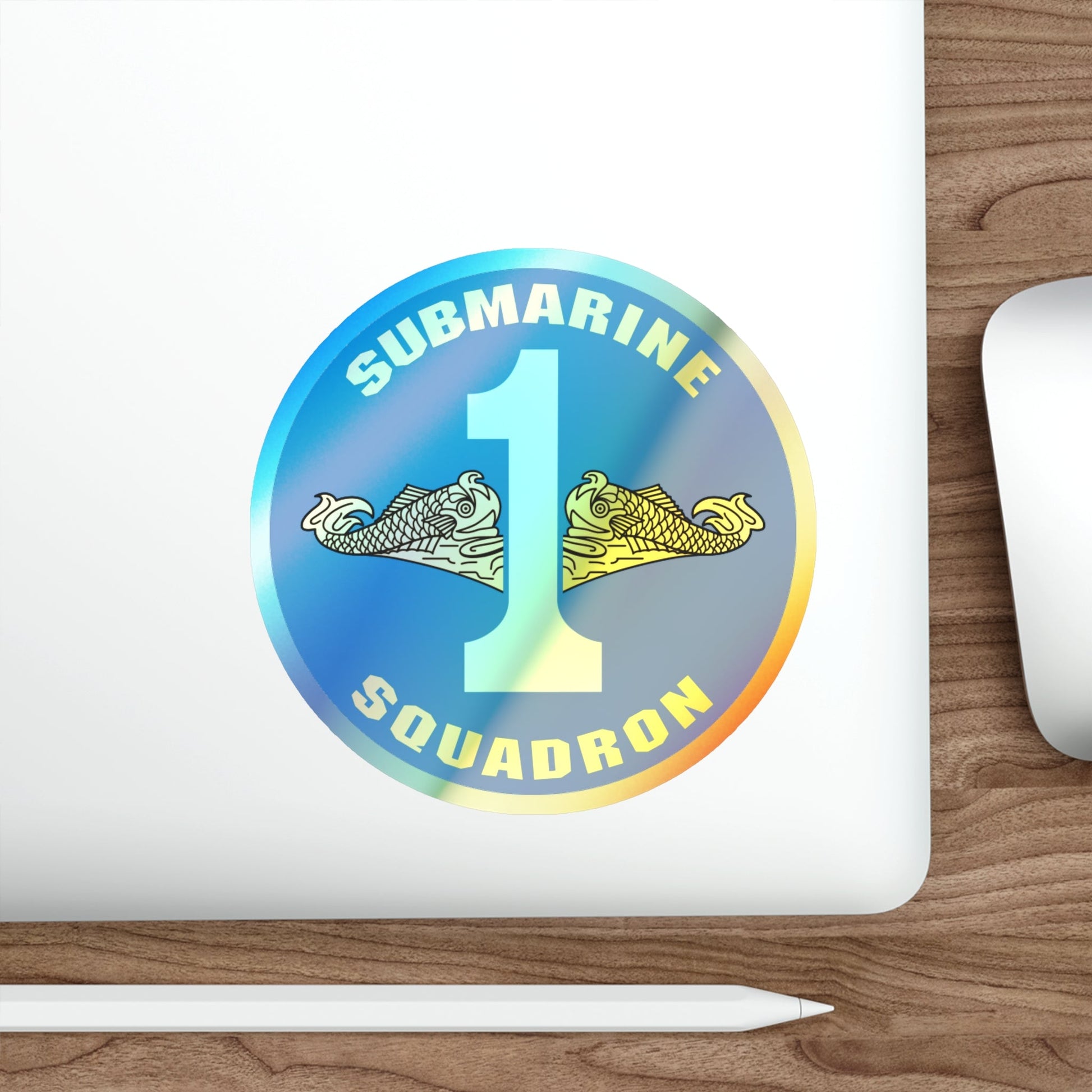 CSS 1 Gold Commander Submarine Squadron 1 (U.S. Navy) Holographic STICKER Die-Cut Vinyl Decal-The Sticker Space