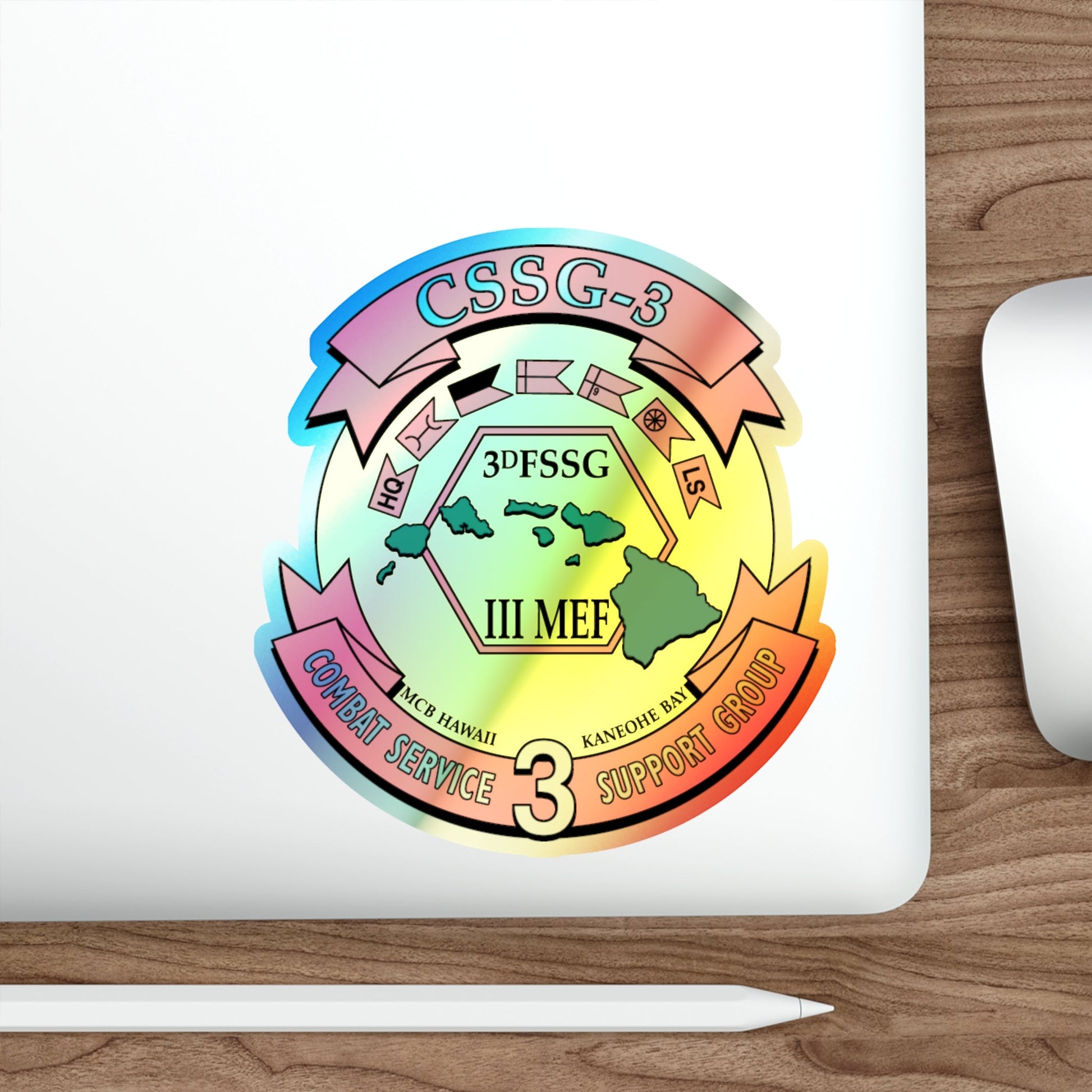 CSSG 3 Combat Service Support Group 3 (USMC) Holographic STICKER Die-Cut Vinyl Decal-The Sticker Space