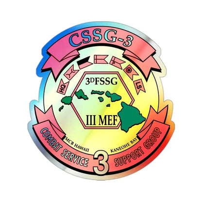 CSSG 3 Combat Service Support Group 3 (USMC) Holographic STICKER Die-Cut Vinyl Decal 2 Inch Holographic - The Sticker Space