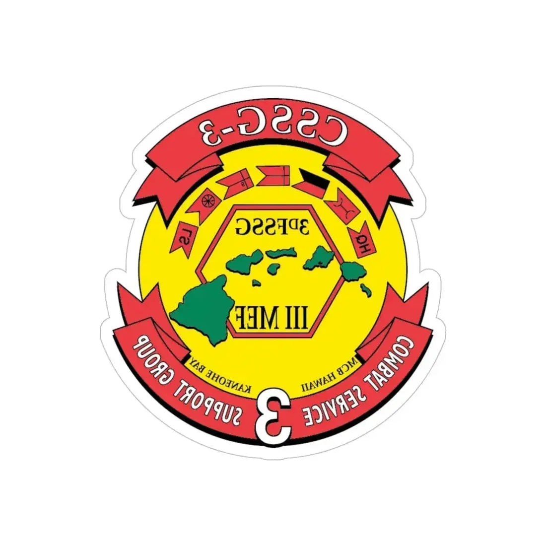 CSSG 3 Combat Service Support Group 3 (USMC) REVERSE PRINT Transparent Die-Cut STICKER 6 Inch Die-Cut Transparent - The Sticker Space