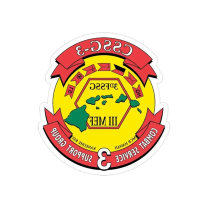 CSSG 3 Combat Service Support Group 3 (USMC) REVERSE PRINT Transparent Die-Cut STICKER - The Sticker Space