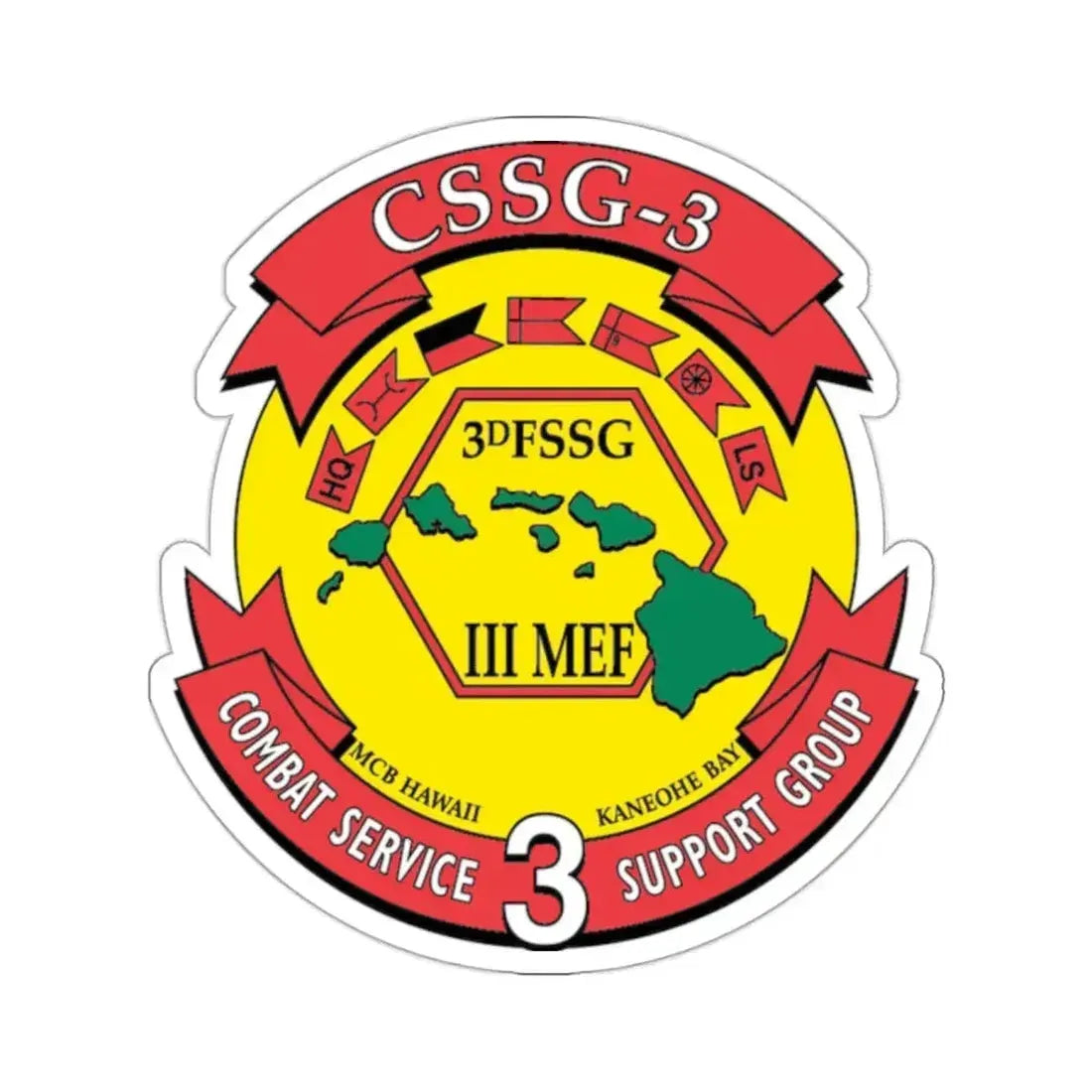 CSSG 3 Combat Service Support Group 3 (USMC) STICKER Vinyl Kiss-Cut Decal 2 Inch White - The Sticker Space