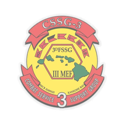 CSSG 3 Combat Service Support Group 3 (USMC) STICKER Vinyl Kiss-Cut Decal 3 Inch Transparent - The Sticker Space