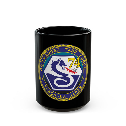 CTF 74 Yokosuka Japan Combined Task Force (U.S. Navy) Black Coffee Mug-15oz-The Sticker Space