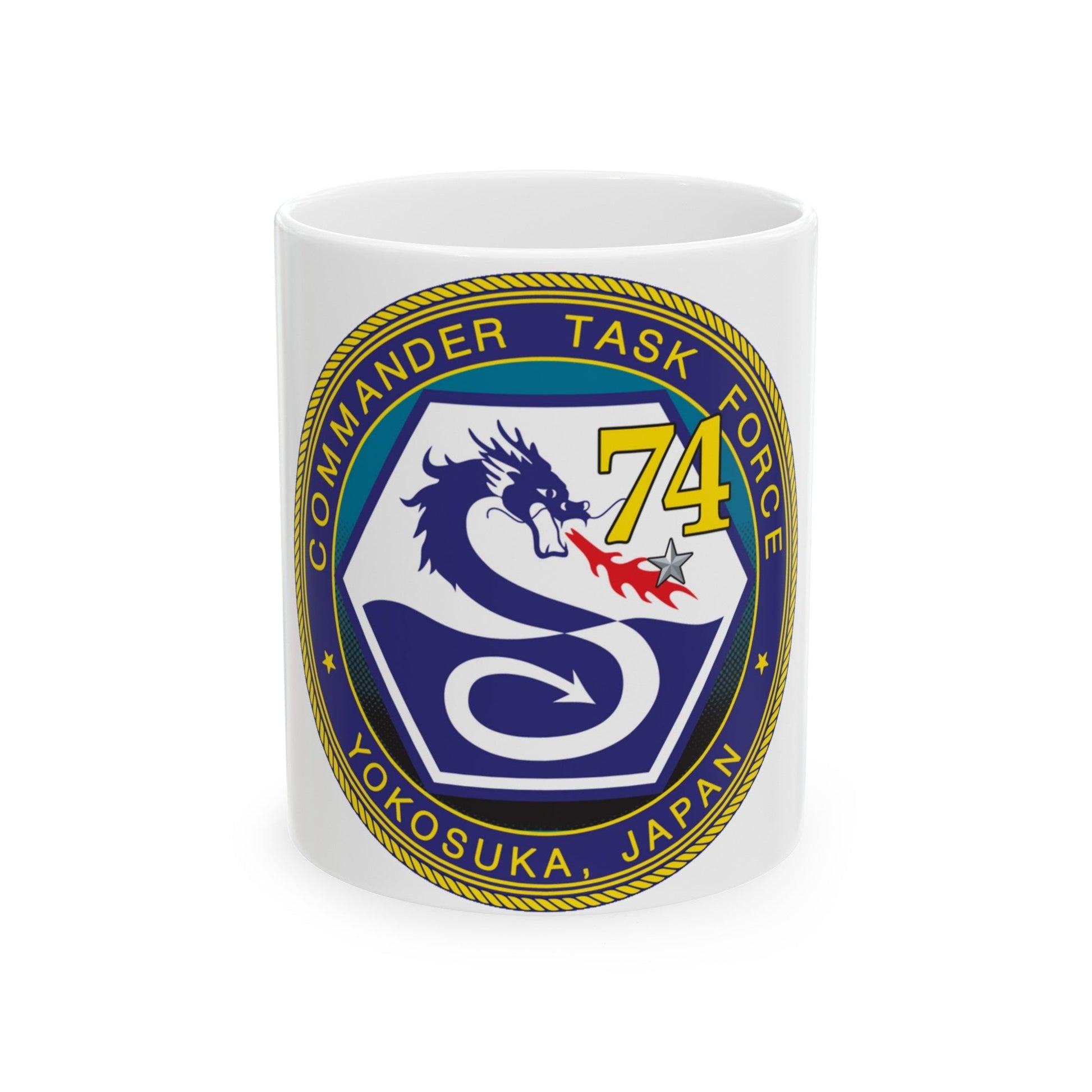 CTF 74 Yokosuka Japan Combined Task Force (U.S. Navy) White Coffee Mug-11oz-The Sticker Space